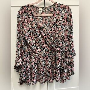 Sew In Love Pink and Black Floral Dress
